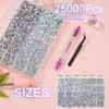Canvalite 28000PCS Resin Jelly Rhinestones for Crafting,Clear AB Flatback Gems,