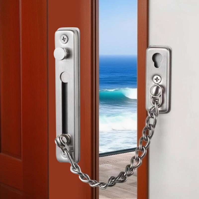 Safety Chain Door Lock Heavy Duty Latch with Spring Anti-Theft
