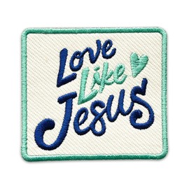 Love Like Jesus Embroidered Patch Religious Christian Embroidery Patches Scripture Bible Verse Sew On Iron On Patch Faith Patch for Clothes Jackets Backpacks Hats Gifts for Men Women 3x2.7 Inches