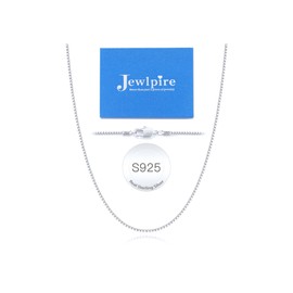 Jewlpire Italian 925 Sterling Silver Chain Necklace for Women, 1MM Box Chain Necklace Silver Chain for Women Thin & Sturdy Women's Chain Necklaces, Silver Chain 16 Inches