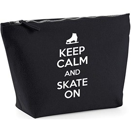 Hippowarehouse Keep Calm and Skate On printed make up cosmetic wash bag 18x19x9cm