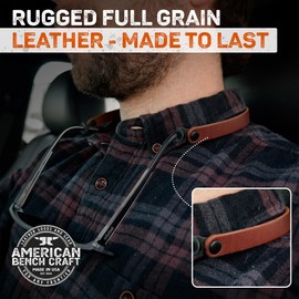 American Bench Craft Leather Sunglasses Strap | Premium Leather Eyeglasses Strap, Eye Glasses Holder Around Neck | Moisture-Resistant Glasses Strap for Everyday & Outdoor Use | Handmade in USA | Brown