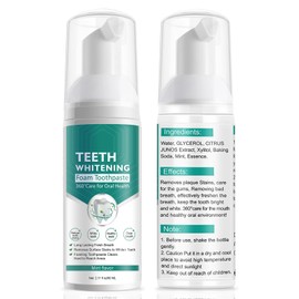 Citrus Baking Soda Teeth Whitening Toothpaste, 2 Pack - Ultra-fine Mousse Foam, Deeply Cleans Gums, Removes Stains