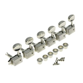 KAISH Nickel Lefty Split Shaft Vintage Guitar Tuning Keys Pegs Left Handed Tuners for Strat Tele