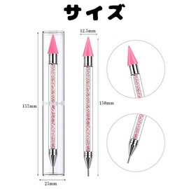 2pcs Rhinestone Picks Pen Nail Design Diamond Painting Pen Nail Decoration Pen DIY Craft Decoration Tool Pink+White