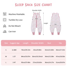 Baby Sleeping Bag with Feet, 0.5 Togs, 100% Cotton Children's Summer Sleeping Bag for Boys and Girls (Dots, S/6-18 Months)