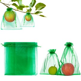 Flenpptly Fruit Protection Bags, 6''×9''Fruit Bags for Fruit Trees Fruit Netting Bags with Drawstring Fruit Tree Bags for Protecting Fruits Vegetables 50 PCS (6x9 in)