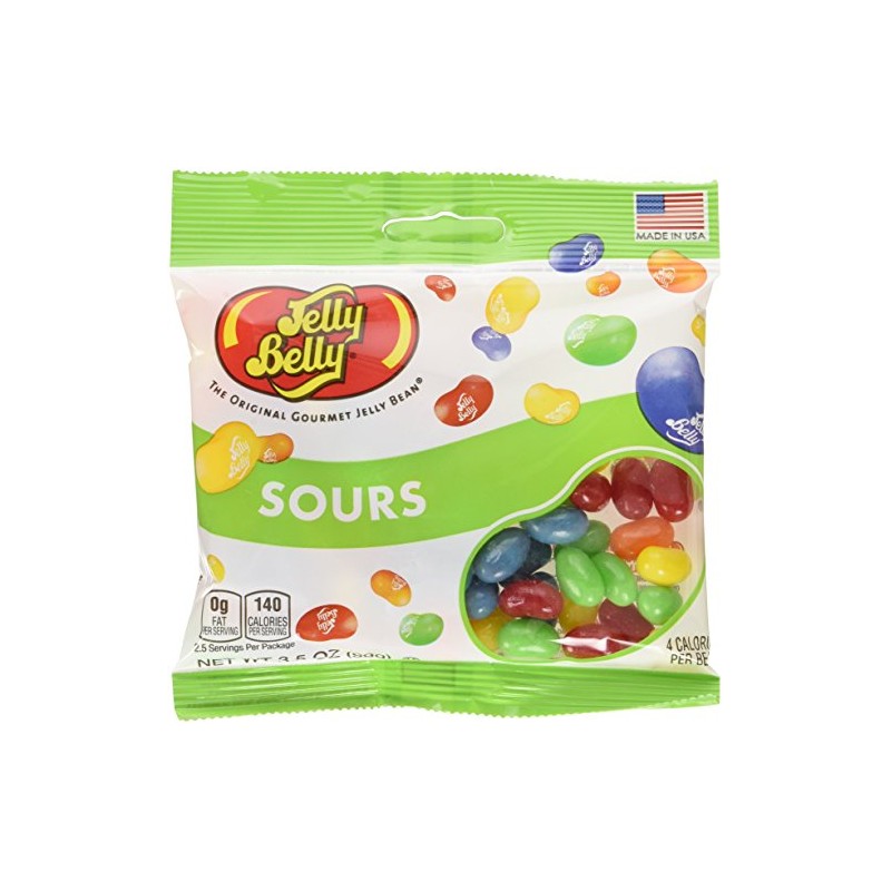 Jelly Belly Sours Jelly Beans, Sour Fruit Flavors, 3.5-oz, 12