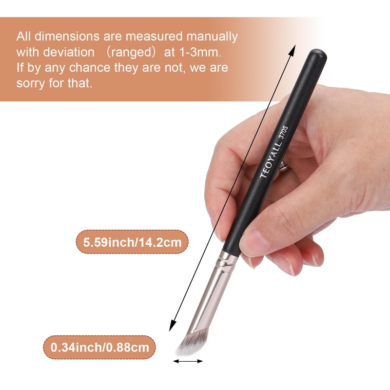 TEOYALL Contour Conceal Brush Set, 3PCS Angled Synthetic Under Eye