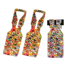 3 Pack Luggage Tags (25+ Designs) Suitcase Labels Men Women Boys Girls Name Tag - NO Strings Secure Loop - Social Media Address ID Card Travel Hand Bag Backpack Rucksack (3X Stickerworld Tags)