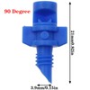 Safycaby 100PCS Drip Irrigation Emitters Micro Sprinkler Heads Blue 90°