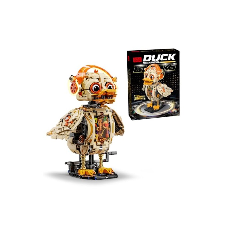 1168 PCS Mechanical Duck Building Block Toy Kit with LED