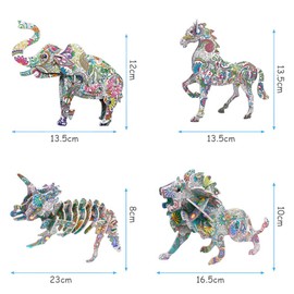 OSDUE 3D Coloring Puzzle, Creative DIY Painting Educational 3-D Puzzle Set Toy with Colouring Pens, Fun Arts Crafts Gifts Painting Craft Birthday Gift, 3D Puzzles for Kids 3-12