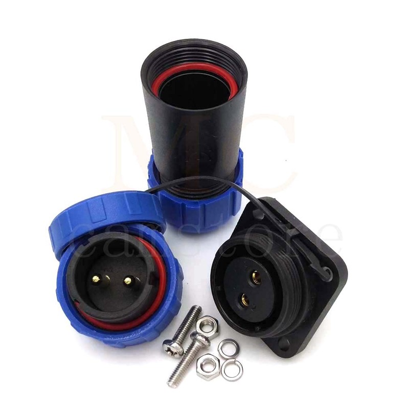 SP21 IP67 2PIN Waterproof Connector, 30A 500V Solder Plug Socket