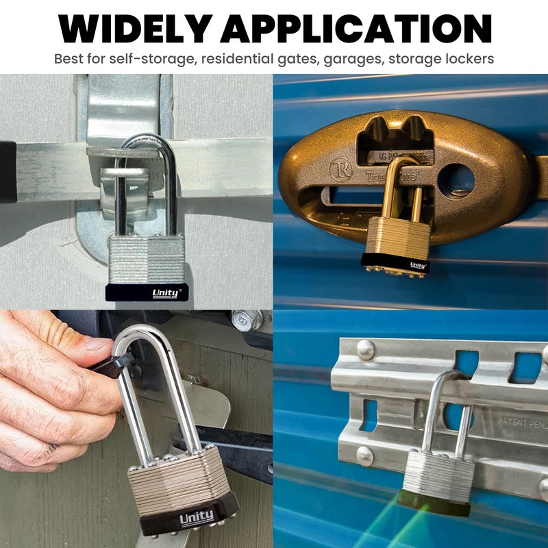 Same keyed Laminated Steel Padlock 1-3/4"(45mm) Long Shackle, High Security,
