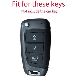 ontto Car Key Case Suitable for Hyundai Elantra Solaris I30 I30n I35 I40 Tucson Kona Genesis Accent Santa Fe 2017-2020 Remote Control Cover Key Fob TPU Protective Case Key Case-G Black