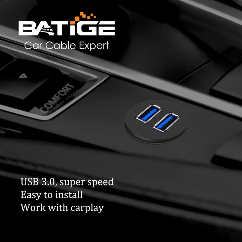BATIGE 2 Ports Dual USB 3.0 Male to USB 3.0