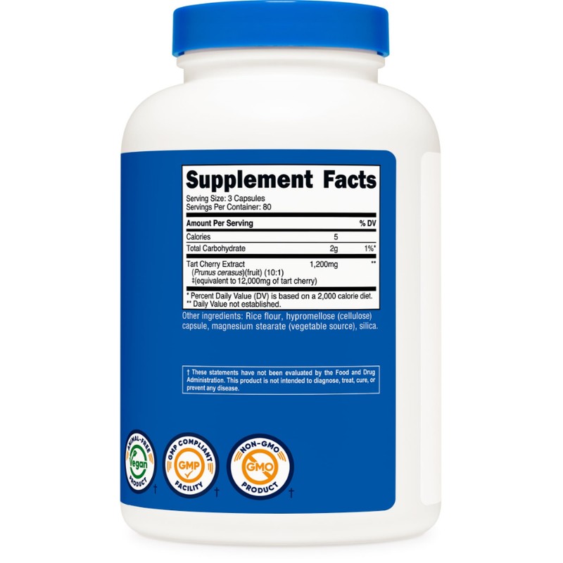 Nutricost Tart Cherry Extract (12,000mg Equivalent) 240 Capsules - Vegan,