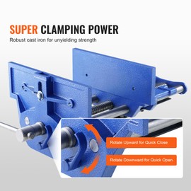 Happybuy 13 in Woodworking Vise, Woodworking Bench Vise. Heavy-duty Cast Iron Vice for Workbench with 10.6" Jaw Width. With Quick Release Lever for Woodworking, Cutting, and Drilling