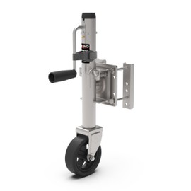 TOWKING Upgraded Spoke Wheel Trailer Jack, 10" Vertical Movement, 1500 lbs, for RV, Boat, Trailer and More, Black, Silver