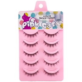 Kagonekodo False Eyelashes (NS-12) (Ultra Fine Black Axis NS-12, Black, 5 pairs, Natural Short Curl, 0.1 - 0.3 inch (2 - 7 mm) NS-12