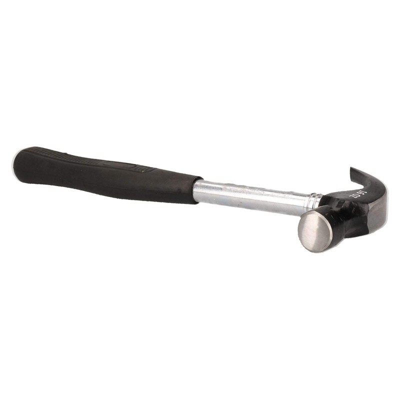 16Oz Curved Claw Hammer Tubular Handle Rubber Grip Nail Remover