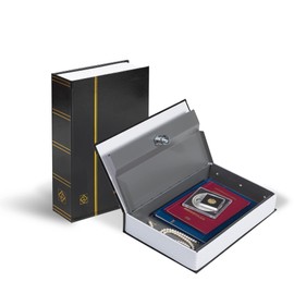 Leuchtturm 361288 Book Safe - Steel 240 x 155 x 55 mm, Key Safe for Valuables, Cash, Jewellery, Black