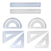 8-Piece Metal Ruler Set, Drawing Ruler Set, Ruler, Protractor, Set