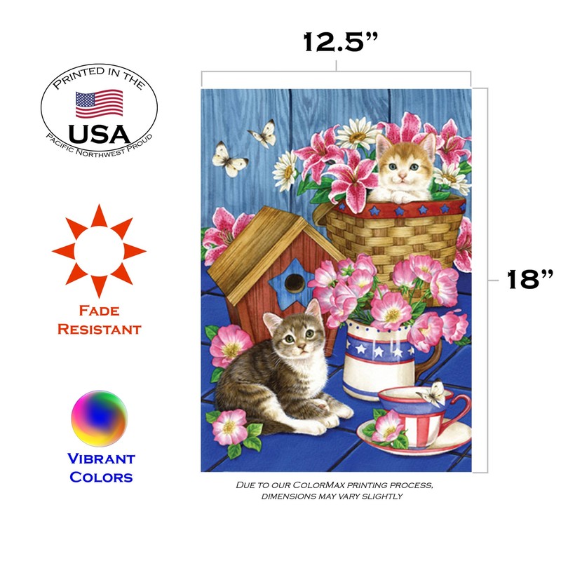 Toland Home Garden 111177 Patriotic Kitties 12.5 x 18 Inch