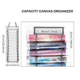 MUYIBENMU Vinyl Roll Storage Organizer, 12 Holes, Hanging Craft Wrap Holder for Room, Closet, Door