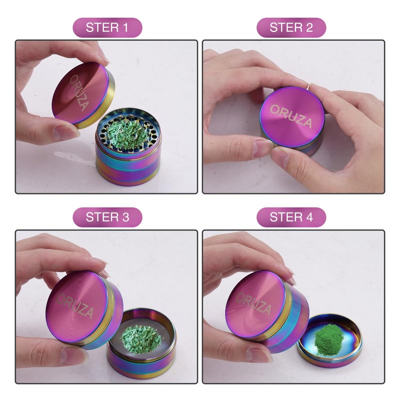 Herb Grinder, Aluminium Spice Grinder with Pollen Catcher and Magnetic