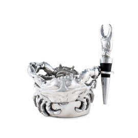 Arthur Court Crab Wine Caddy & Stopper Set by Arthur Court Designs