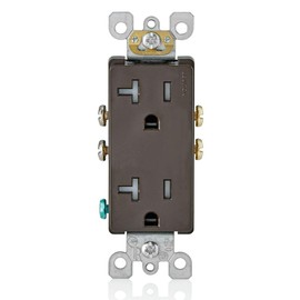 Leviton T5825 20 Amp Decora Tamper-Resistant Duplex Electrical Wall Outlet - Brown