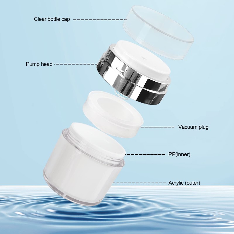 Airless Pump Jar - 0.5 Oz Lotion Dispenser with Pump