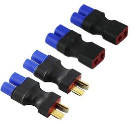 LinsyRC 2pcs EC3 Male to Deans T-Plug Female Connector Adapter and 2pcs EC3 Female to Deans T-Plug Male Connector Adapter for RC Lipo Battery