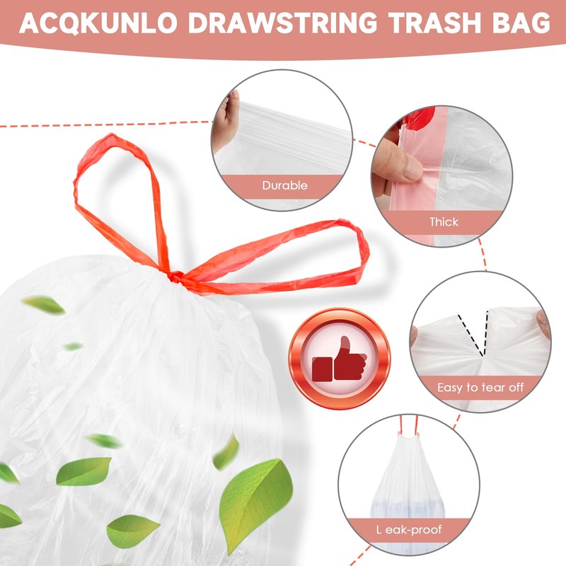 1.2 Gallon Trash Bags Drawstring for Bathroom - Magesh 125