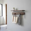 MATOOYA Shelf with Hooks, Solid Wood Bedroom Shelves for Wall,