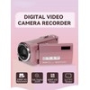Video Camera Camcorder, 2K 48MP Pink HD Digital Camera for