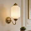 HYDELITE Vintage Gold Milk Glass Wall Sconce with White Pumpkin