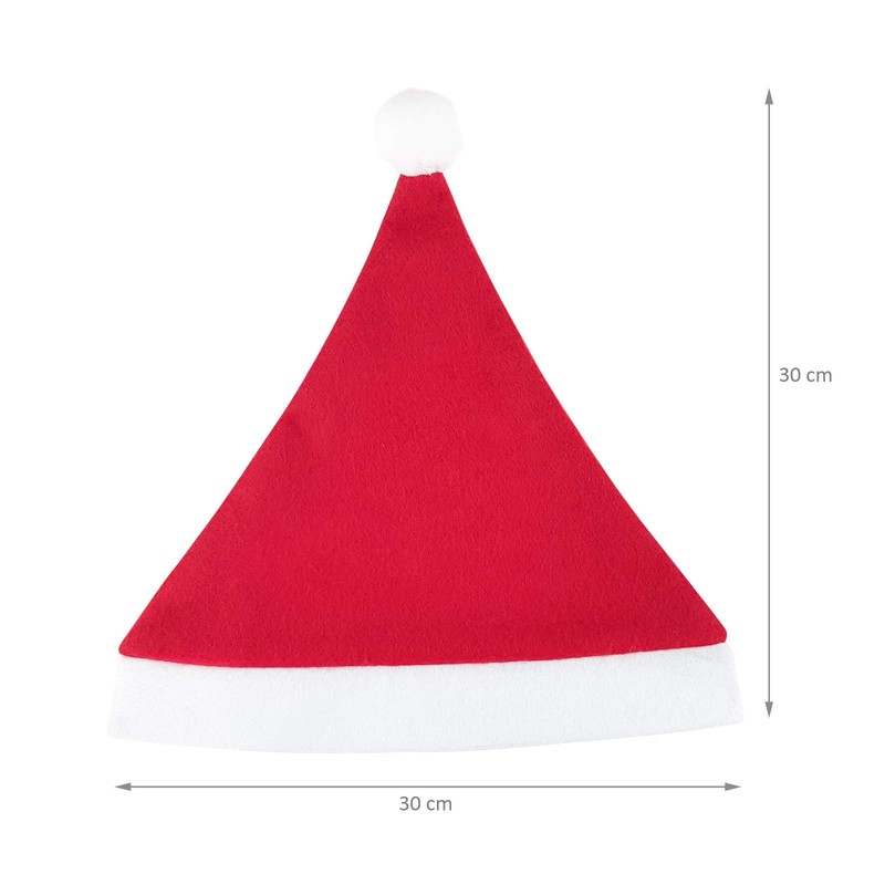 WELLGRO 24 Christmas hats with bobble - 30 x 30