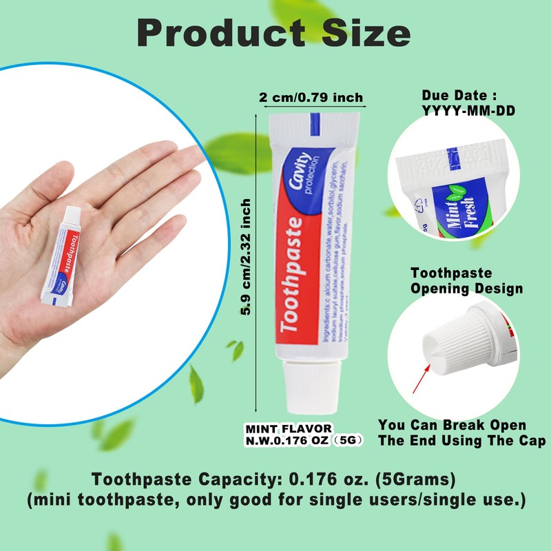 HAIFOTRVA 30 Tubes Bulk Travel Size Toothpaste,0.176 oz Extra Small