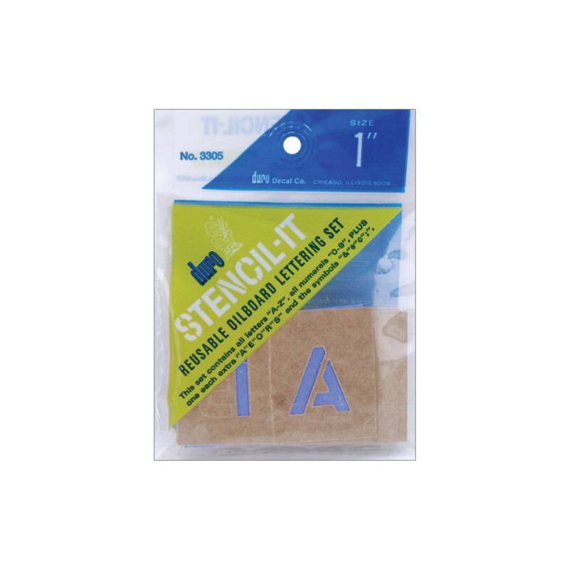 Duro Stencil-It, Reusable Oil Board Lettering Set, 3305, 1 inch