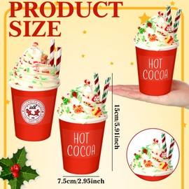 Yousoontic 2 Pcs Christmas Tiered Tray Decor with Faux Whipped Cream Mug Toppers Santa Claus Snowman Gingerbread House Mug Topper for Xmas Winter Holiday Decoration