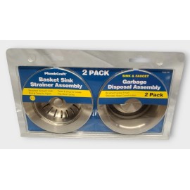PlumbCraft Plumb Craft 7684100 2 Pack Sink Strainer And Garbage Disposal Assembly
