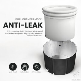 Arctic Wolf Recovery - Cold Plunge Tub, 2024 Premium Cold Water Therapy Tub for Recovery, Wellness, Athletes. Polar Plunge Ice Bath Bathtub, Outdoor Foldable Inflatable Portable Ice Bath Tub, Black