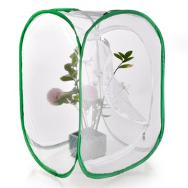 Large Monarch Butterfly Cage, Collapsible Caterpillar Habitat with 5 Mesh Panels for Airflow Pop Up Butterfly Kit, 60 x 60 x 90CM
