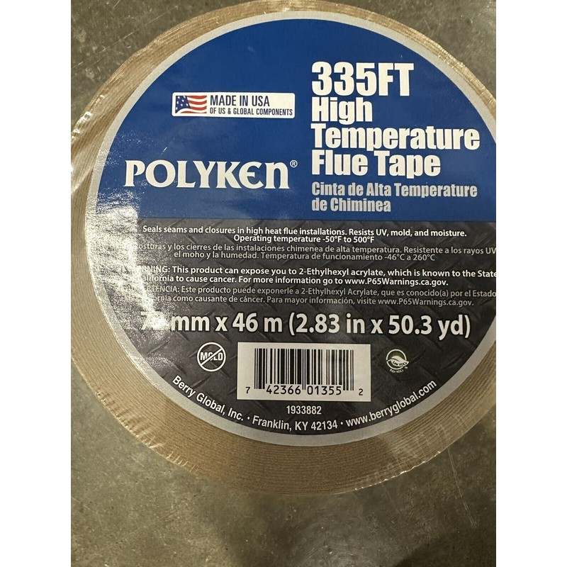 Polyken 335FT High Temperature Flue Tape 72mm x 46m