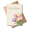 Happy Easter Card with Envelope - Tulips - Floral Easter
