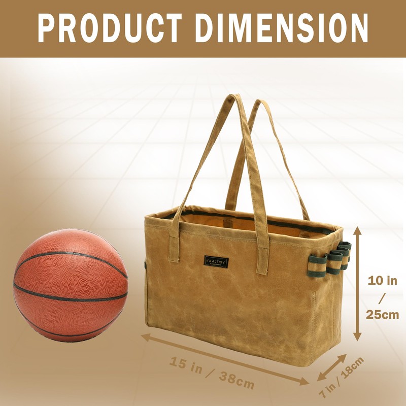 Open Top Tool Bag, Heavy Duty 16oz Waxed Canvas Tool