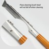 Pizza Stone Brush Wooden Handle Brass Bristles Detachable Easy to